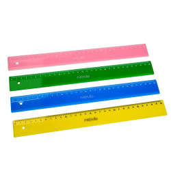 Vonalzó, 30 cm-es, vegyes színek, Nebulo Író- irodaszer, papíráru Nebulo