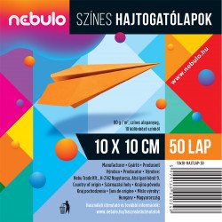 Hajtogatólapok színes 10x10 cm, vegyes színek, 50 lap/csomag, Nebulo Író- irodaszer, papíráru Nebulo