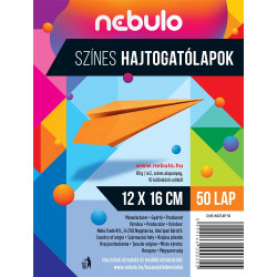 Hajtogatólapok színes 12x16 cm, vegyes színek, 50 lap/csomag, Nebulo Író- irodaszer, papíráru Nebulo