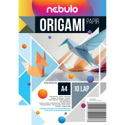 Origami papír A4, vegyes színek, 10 lap/csomag, Nebulo Író- irodaszer, papíráru Nebulo