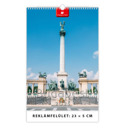 Falinaptár képes 230 x 330 mm, fehér lapokkal Budapest Dayliner 2026.