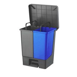 Szemetes kuka pedálos 2x25 literes sötétszürke/kék UP312 Író- irodaszer, papíráru Planet
