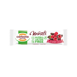 Müzliszelet 20 g, CERBONA, étcsokis-málnás hozzáadott cukor nélkül Iroda üzemeltetés, munkavédelem Cerbona