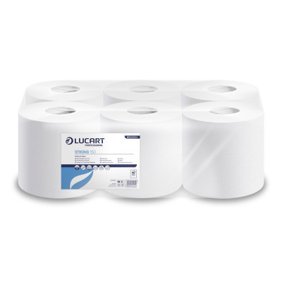 Ipari törlő 2 rétegű kitéphető dudával átmérő: 20 cm 600 lap/tekercs 6 tekercs/karton Strong 150 Lucart_852210H fehér