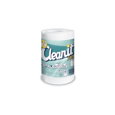 Háztartási papírtörlő 2 rétegű tekercses átmérő: 17,5 cm 476 lap/tekercs 6 tekercs/karton Cleanit 700 Lucart_821724fehér