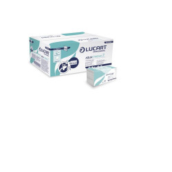 Kéztörlő 2 rétegű Z hajtogatású 242 lap/csomag 15 cs/karton Z Aquastream Lucart_864018U hófehér Iroda üzemeltetés, munkavédelem Lucart