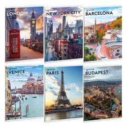 Füzet iskolai A4, 40lap, sima Ars Una CITYSCAPE 10db/csomag