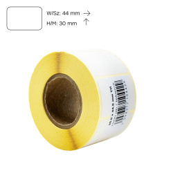 Etikett címke thermo, 30x44mm, tekercses, 1000 címke/tekercs fehér
