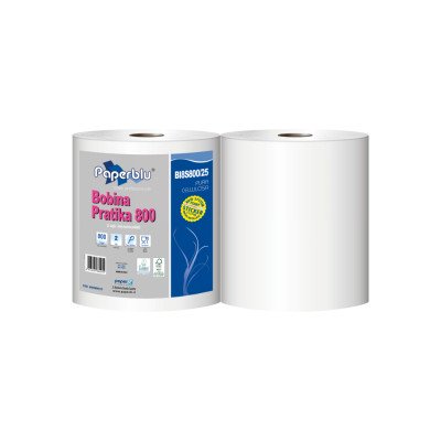 Ipari törlő 2 rétegű tekercses átmérő: 26 cm 800 lap/tek 2 tekercs/karton Paperdi Bobina Pratika 800_BI8S800/25
