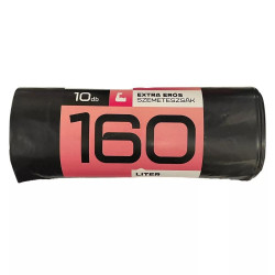 Szemeteszsák 160 liter 80 x 120 cm 40 mikron 10 db/tekercs fekete