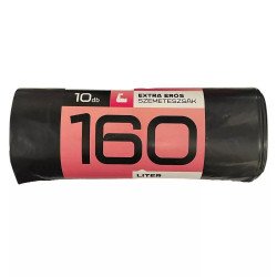 Szemeteszsák 160 liter 80 x 120 cm 40 mikron 10 db/tekercs fekete