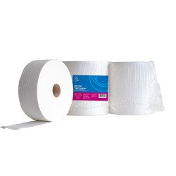 Toalettpapír 2 rétegű közületi átmérő: 27 cm 100 % cellulóz 360 m/tekercs 6 tekercs/csomag N2C360_hófehér_CUP