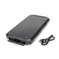 Powerbank napelemes 15W 2X USB-A + USB-C Platinet fekete Powerbank Platinet