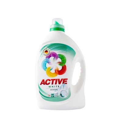 Mosógél 3 liter (60 mosás) fehér ruhákhoz Active white Mosógél 3 liter (60 mosás) fehér ruhákhoz Active white