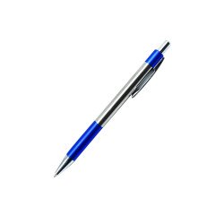 Golyóstoll nyomógombos 0,7mm, fém test, műanyag fogórész kék, írásszín kék Golyóstoll Egyéb