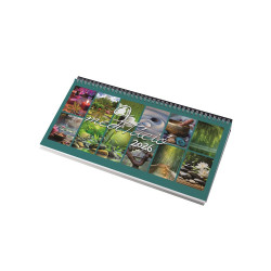 Asztali naptár 320mmx155mm, Meditáció fehérlapok fekvő fekete műbörrel borított tartóval Realsystem 2026.