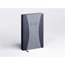 Határidőnapló Prémium A B/5, heti krémszínű lapokkal szürke Realsystem 2026.