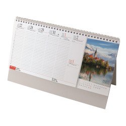 Asztali naptár 320mmx155mm, Hegyek fehérlapok álló tartóval Realsystem 2027.