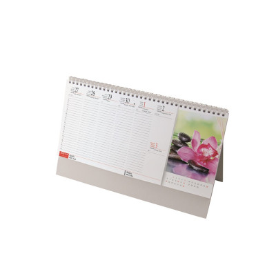 Asztali naptár 320mmx155mm, Meditáció fehérlapok álló tartóval Realsystem 2027.