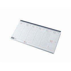 Asztali naptár 320mmx155mm, fehérlapok fekvő kék műbörrel borított tartóval Realsystem 2027.