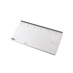 Asztali naptár 320mmx155mm, fehérlapok fekvő kék műbörrel borított tartóval Realsystem 2027. Asztali naptár Realsystem