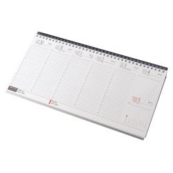Asztali naptár 320mmx155mm, fehérlapok fekvő kék műbörrel borított tartóval Realsystem 2027.