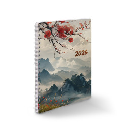 Határidőnapló spirálozott SP1 A/5, heti fehér lapokkal japán Realsystem 2026.