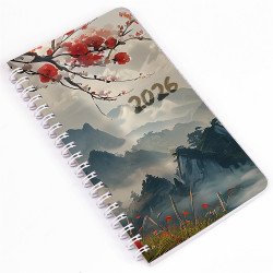 Zsebnaptár álló spirálozott SP2 heti fehér lapokkal japán Realsystem 2027.