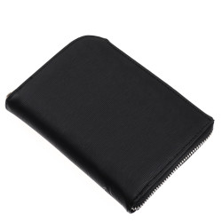 Gyűrűs kalendárium műbőr zipzárral záródó S méret 110x150 mm Realsystem fekete Író- irodaszer, papíráru Realsystem