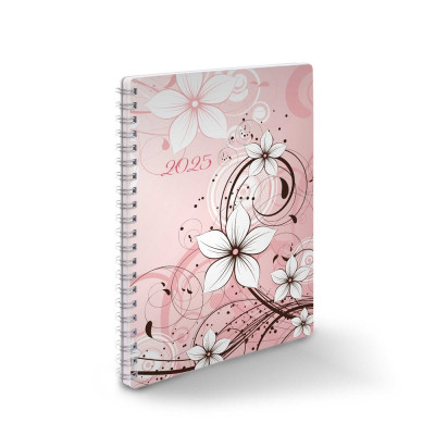 Határidőnapló spirálozott SP1 A/5, heti fehér lapokkal virágok Realsystem 2026. Határidőnapló spirálozott SP1 A/5, heti fehér lapokkal virágok Realsystem 2026.