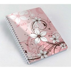 Határidőnapló spirálozott SP1 A/5, heti fehér lapokkal virágok Realsystem 2026.