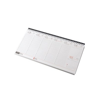 Asztali naptár 320mmx155mm, fehérlapok fekvő fekete műbörrel borított tartóval Realsystem 2027.
