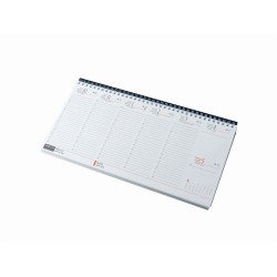 Asztali naptár 320mmx155mm, fehérlapok fekvő fekete műbörrel borított tartóval Realsystem 2027.