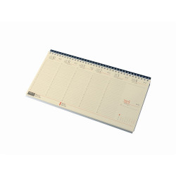 Asztali naptár 320mmx155mm, krémszínű lapokkal fekvő fekete műbörrel borított tartóval Realsystem 2027.