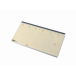 Asztali naptár 320mmx155mm, krémszínű lapokkal fekvő fekete műbörrel borított tartóval Realsystem 2027.
