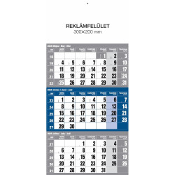 Falinaptár speditőr 1 tömbös 12 lapos 300mmx480mm, üres fejlappal kék Realsystem 2026.