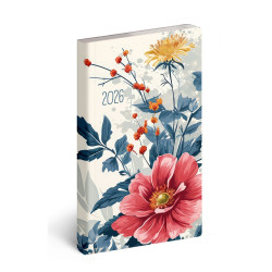 Zsebnaptár álló Flexi, fehér lapokkal floral Realsystem 2027.