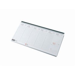 Asztali naptár 320mmx155mm, fehérlapok fekvő zöld műbörrel borított tartóval Realsystem 2027.