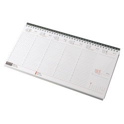 Asztali naptár 320mmx155mm, fehérlapok fekvő zöld műbörrel borított tartóval Realsystem 2027.