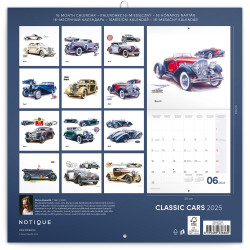 Falinaptár képes lemeznaptár 300x300mm, Classic Cars Realsystem 2026.