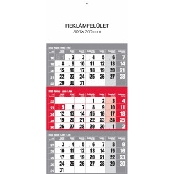 Falinaptár speditőr 1 tömbös 12 lapos 300mmx480mm, üres fejlappal piros Realsystem 2026. Író- irodaszer, papíráru Realsystem