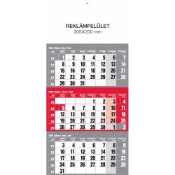 Falinaptár speditőr 1 tömbös 12 lapos 300mmx480mm, üres fejlappal piros Realsystem 2026. Író- irodaszer, papíráru Realsystem