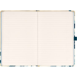 Keménytáblás notesz krémszínű lapokkal leszorító gumiszalaggal Bouquet 130x210mm, Presco