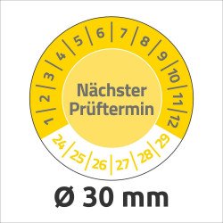 Etikett címke, o30mm, eltávolíthatatlan 8 címke/ív, 10 ív/doboz, Avery sárga