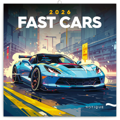 Falinaptár képes lemeznaptár 300x300mm, Fast Cars Realsystem 2027.