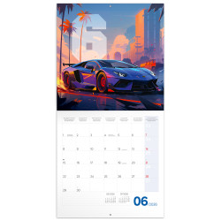 Falinaptár képes lemeznaptár 300x300mm, Fast Cars Realsystem 2027.