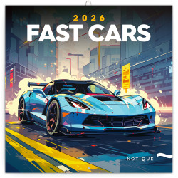 Falinaptár képes lemeznaptár 300x300mm, Fast Cars Realsystem 2027. Falinaptár Realsystem
