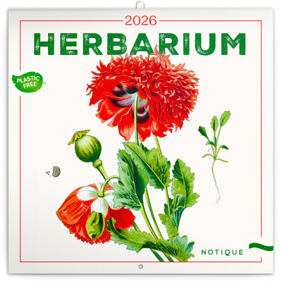 Falinaptár képes lemeznaptár 300x300mm, Herbarium Realsystem 2027.