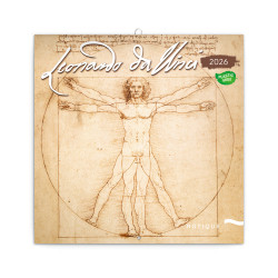 Falinaptár képes lemeznaptár 300x300mm, Leonardo Da Vinci Realsystem 2026. Falinaptár Realsystem