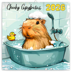 Falinaptár képes lemeznaptár 300x300mm, Cheeky Capybaras Realsystem 2026. Falinaptár Realsystem